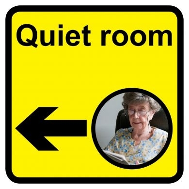 Quiet Room sign with left arrow - 300mm x 300mm